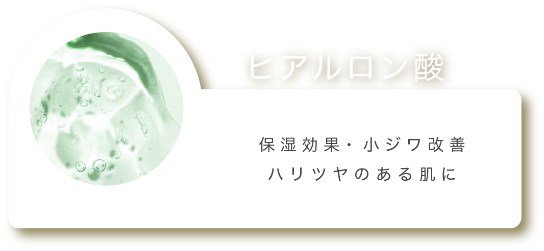 ヒアルロン酸 保湿効果・小ジワ改善 ハリツヤのある肌に