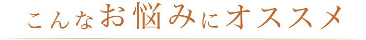 こんなお悩みにオススメ